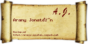 Arany Jonatán névjegykártya